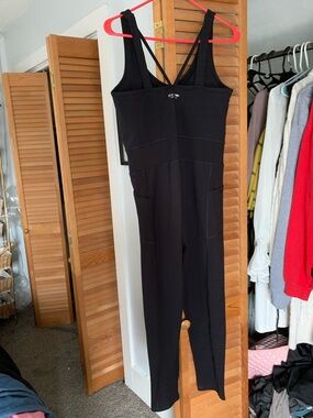 Calvin Klein Performance Black Strappy Slim one piece Jumpsuit sz Large
